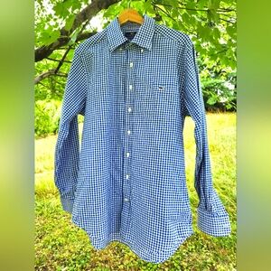 Vineyard Vines Mens M Slim Fit Tucker Shirt Gingham Plaid Long Sleeve Bu…
